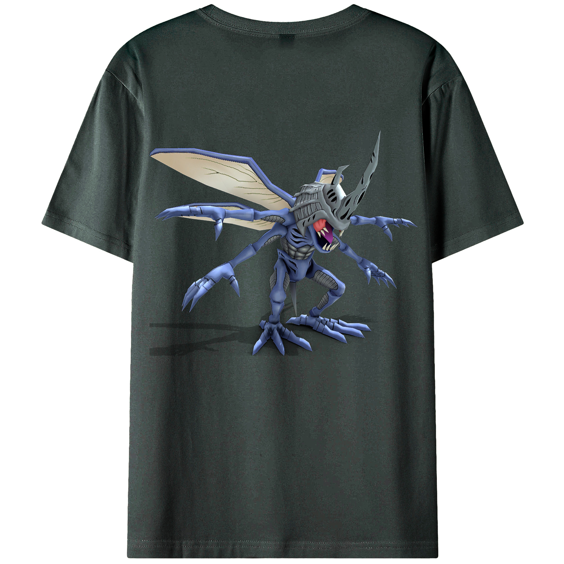 （画像用） Digimon デジタルモンスター/デジモン 綿100％ メンズ半袖Tシャツ（バックプリント） 通気性